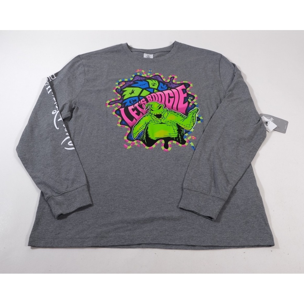 Disney Shirt Unisex L Gray Oogie Boogie Nightmare Before Christmas Long Sleeve
